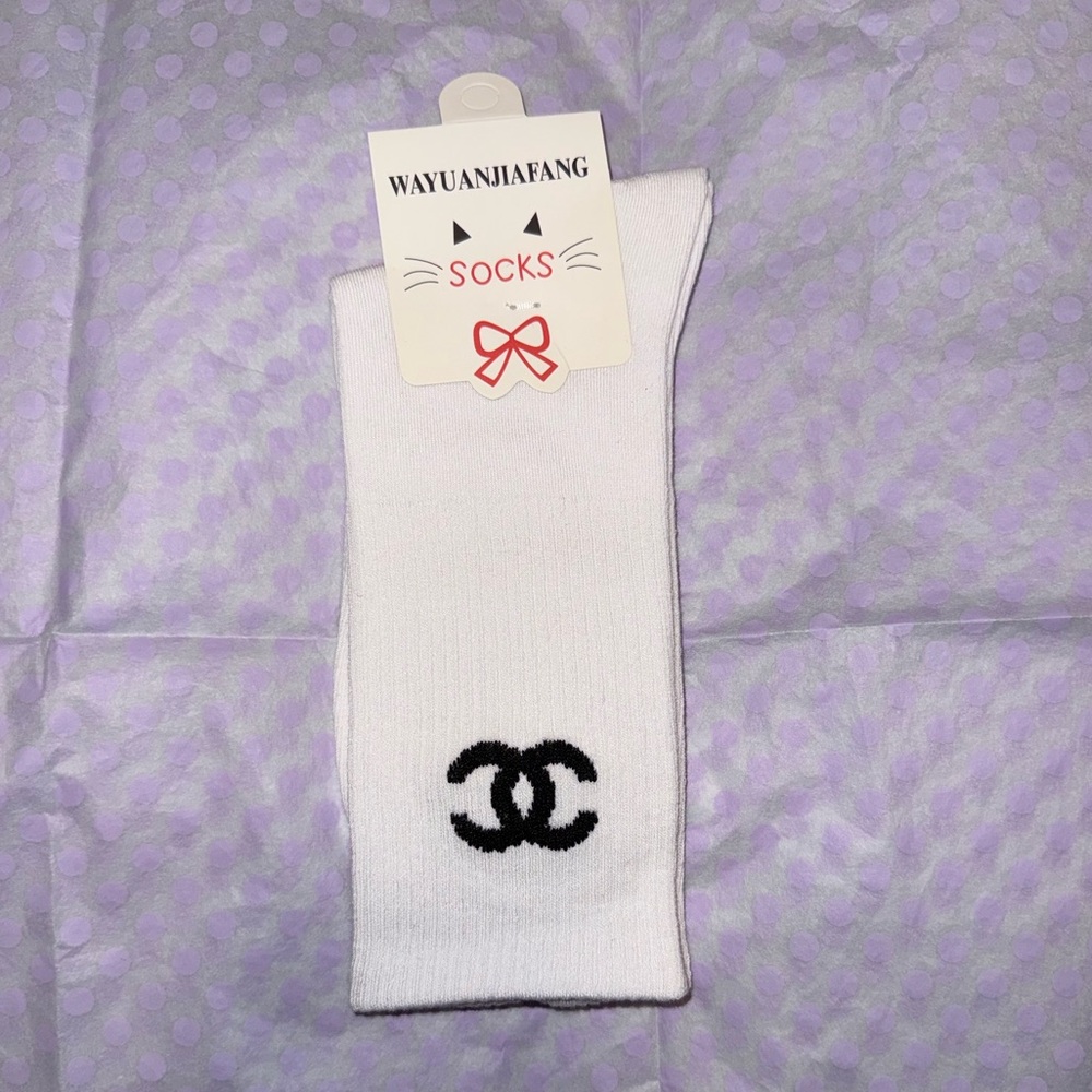 Chanel Style Logo Socks Crew Buy 2 Get 1 FREE! ❤️ - Picture 2 of 5